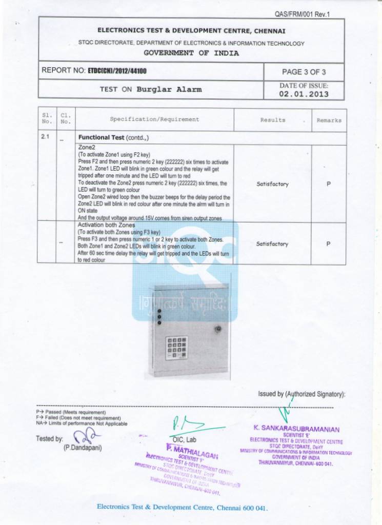 Two Zone Intruder Alarm System