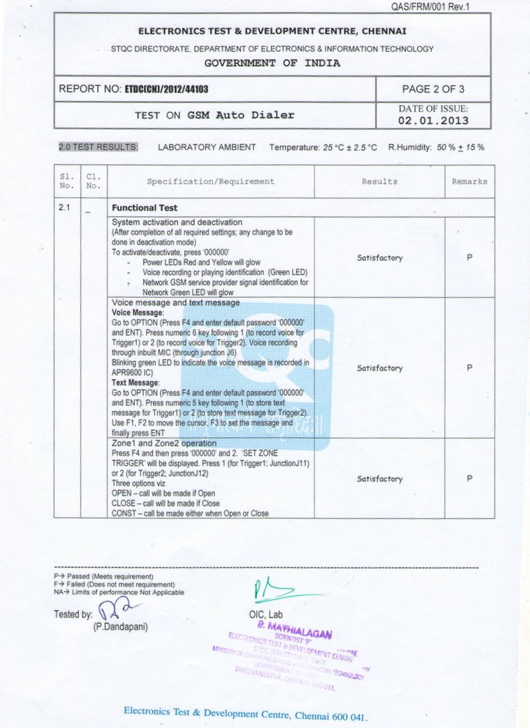 GSM Fire Alarm Auto Dialer